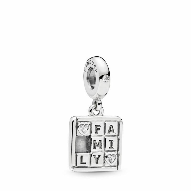 Pandora Family Game Night Dangle Charm - Sterling Silver/Cubic Zirconia - Canada | WH2535CP